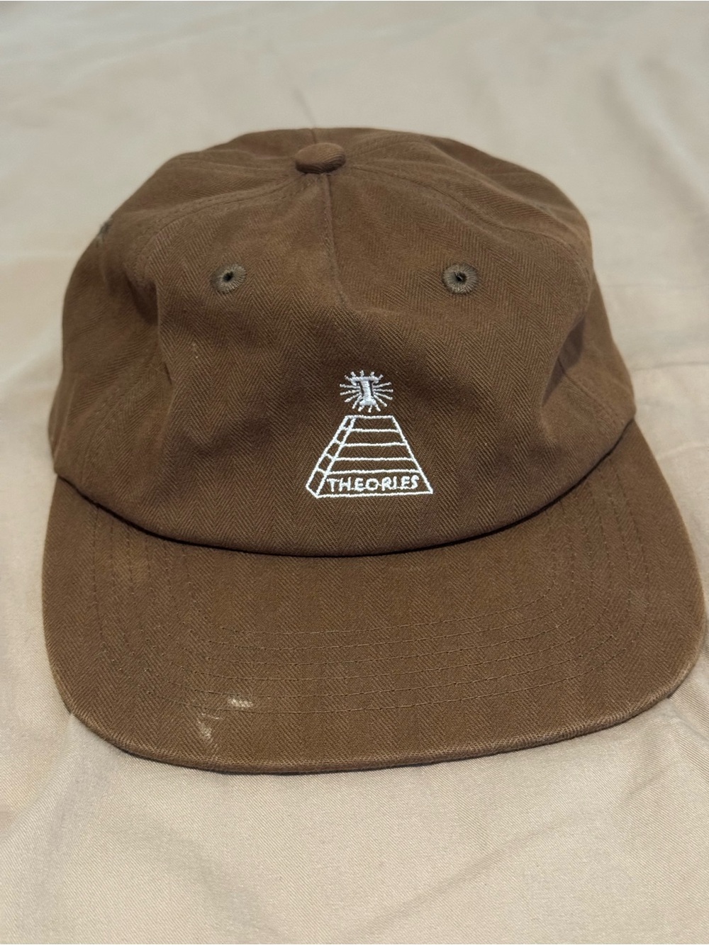 Brown Embroidered Pyramid Cap